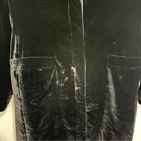 Vintage Giorgio Armani Black Velvet Snap Button Coat - Picture 7 of 8
